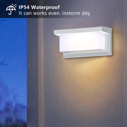 Brilagi - LED Zunanja stenska svetilka s senzorjem BRICKY LED/12W/230V bela IP54