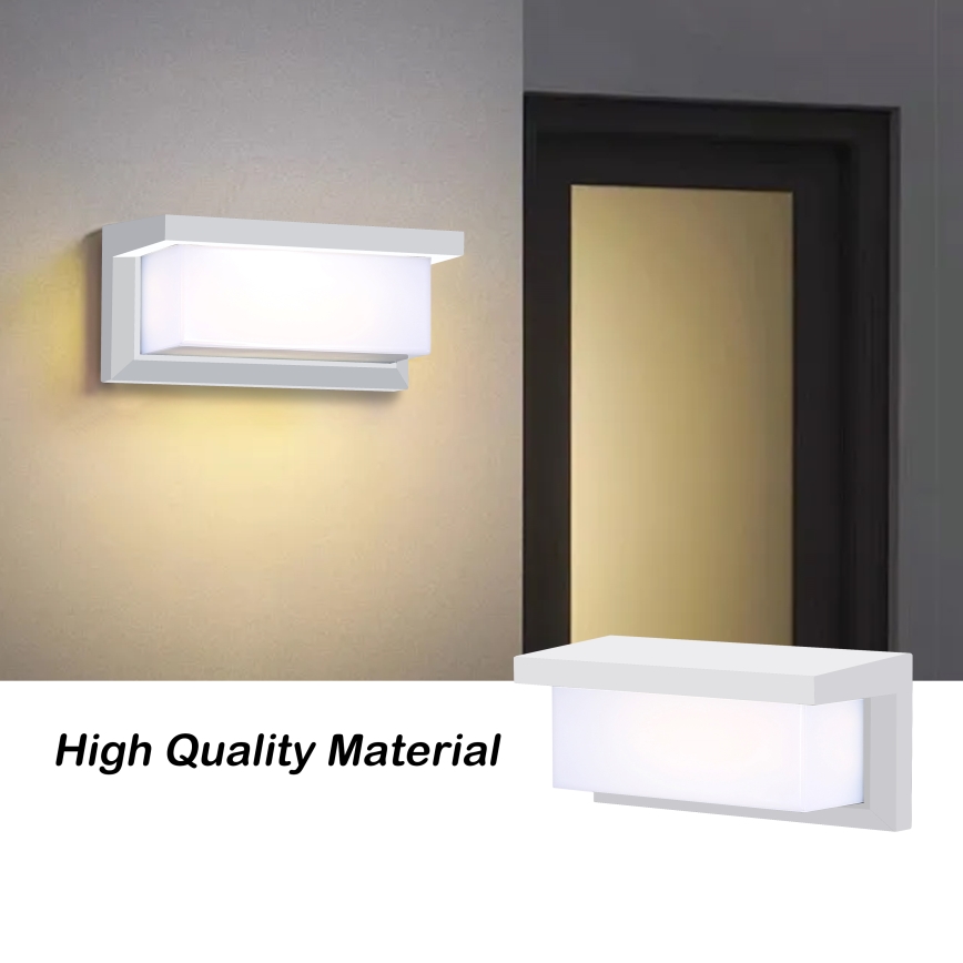 Brilagi - LED Zunanja stenska svetilka s senzorjem BRICKY LED/12W/230V bela IP54