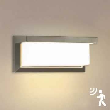 Brilagi - LED Zunanja stenska svetilka s senzorjem BRICKY LED/12W/230V siva IP54