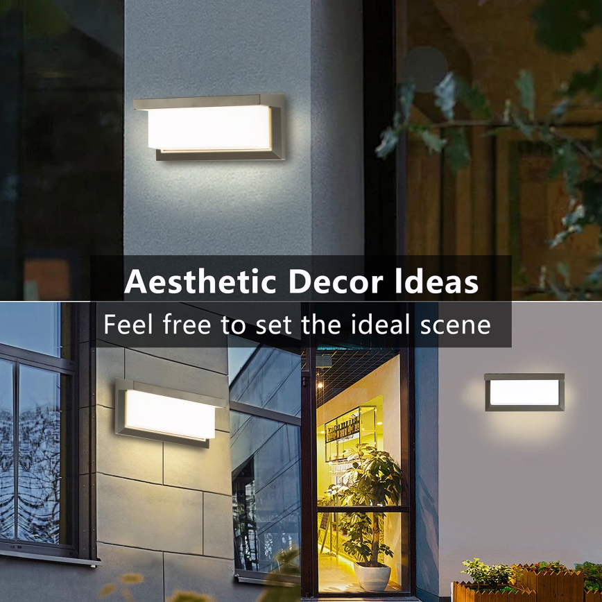 Brilagi - LED Zunanja stenska svetilka s senzorjem BRICKY LED/12W/230V siva IP54