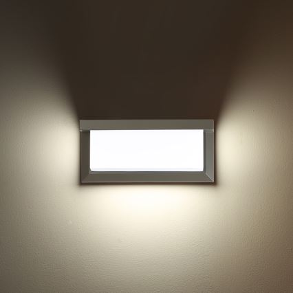 Brilagi - LED Zunanja stenska svetilka s senzorjem BRICKY LED/12W/230V siva IP54