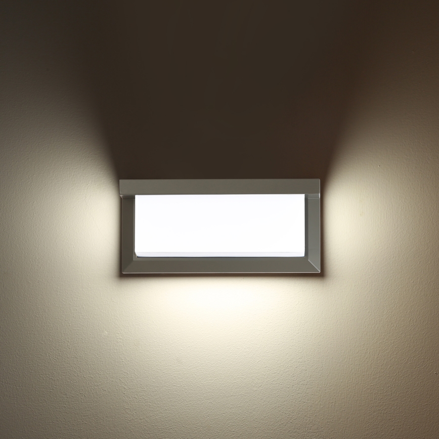 Brilagi - LED Zunanja stenska svetilka s senzorjem BRICKY LED/12W/230V siva IP54