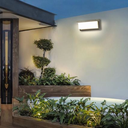Brilagi - LED Zunanja stenska svetilka s senzorjem BRICKY LED/12W/230V siva IP54