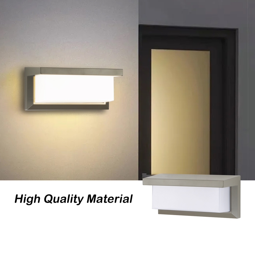 Brilagi - LED Zunanja stenska svetilka s senzorjem BRICKY LED/12W/230V siva IP54