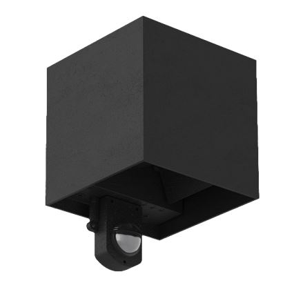 Brilagi - LED zunanja stenska svetilka s senzorjem CUBE LED/6W/230V črna IP65