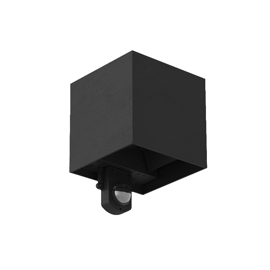 Brilagi - LED zunanja stenska svetilka s senzorjem CUBE LED/6W/230V črna IP65