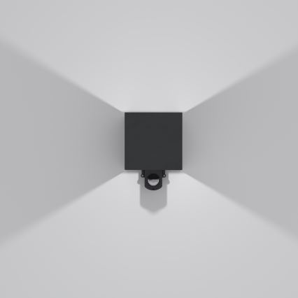 Brilagi - LED zunanja stenska svetilka s senzorjem CUBE LED/6W/230V črna IP65