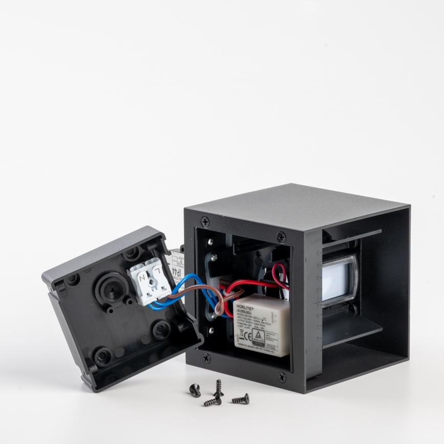 BRILAGI - LED zunanja stenska svetilka s senzorjem CUBE LED/6W/230V črna IP65