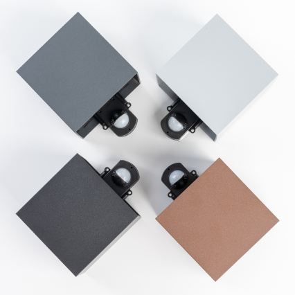 BRILAGI - LED zunanja stenska svetilka s senzorjem CUBE LED/6W/230V rjava IP65