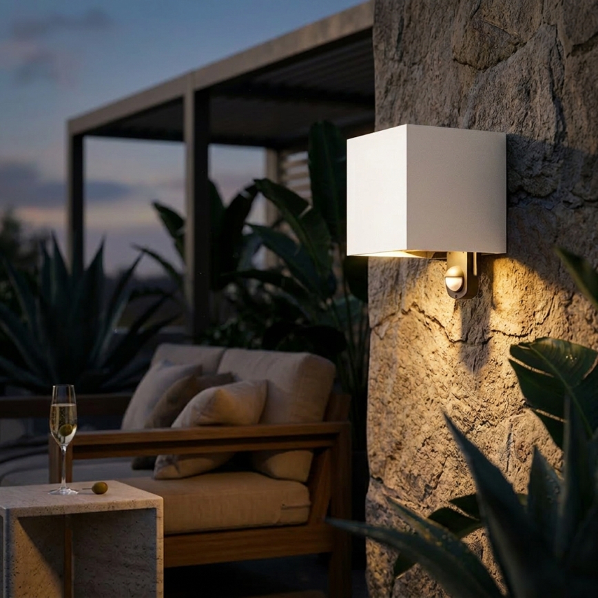 Brilagi - LED zunanja stenska svetilka s senzorjem CUBE LED/6W/230V siva IP65