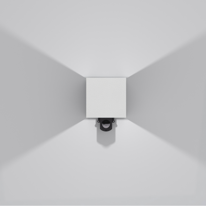Brilagi - LED zunanja stenska svetilka s senzorjem CUBE LED/6W/230V siva IP65