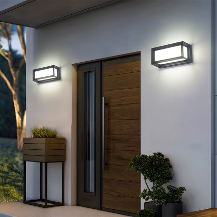 Brilagi - LED zunanja stenska svetilka s senzorjem PARKER LED/12W/230V antracit IP44