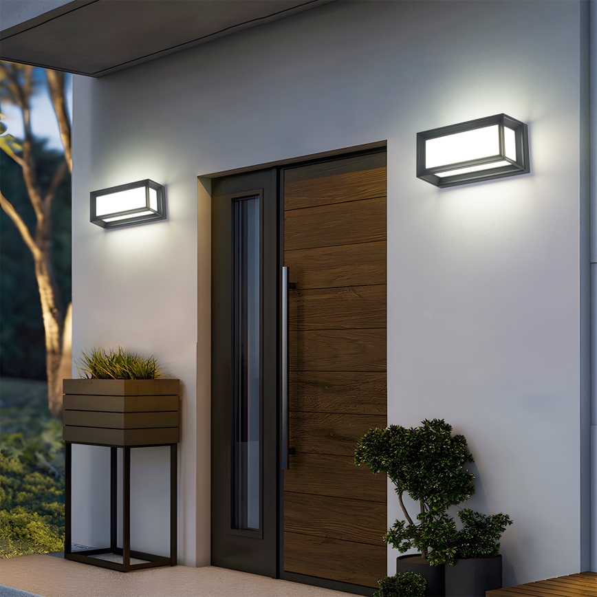 Brilagi - LED zunanja stenska svetilka s senzorjem PARKER LED/12W/230V antracit IP44