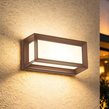 Brilagi - LED zunanja stenska svetilka s senzorjem PARKER LED/12W/230V rjava IP44