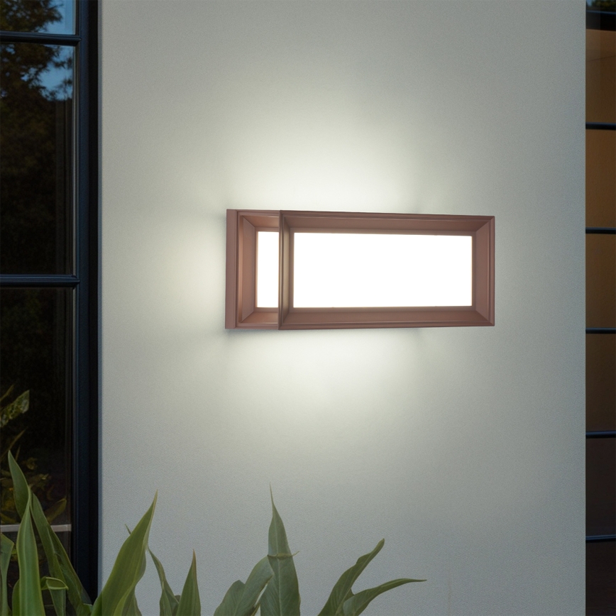 Brilagi - LED zunanja stenska svetilka s senzorjem PARKER LED/12W/230V rjava IP44