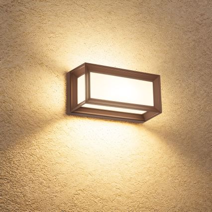 Brilagi - LED zunanja stenska svetilka s senzorjem PARKER LED/12W/230V rjava IP44