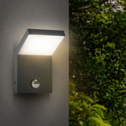 Brilagi - LED zunanja stenska svetilka z senzorjem RIANO LED/8W/230V antracitna IP65