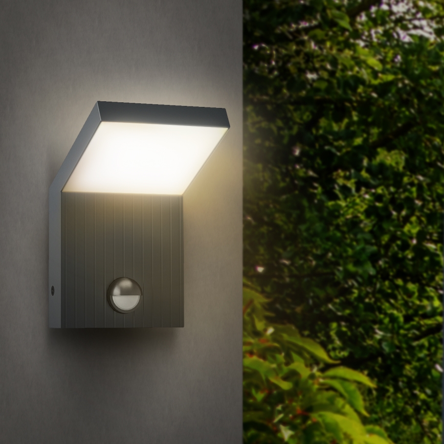 Brilagi - LED zunanja stenska svetilka z senzorjem RIANO LED/8W/230V antracitna IP65
