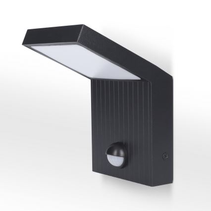 Brilagi - LED zunanja stenska svetilka z senzorjem RIANO LED/8W/230V antracitna IP65