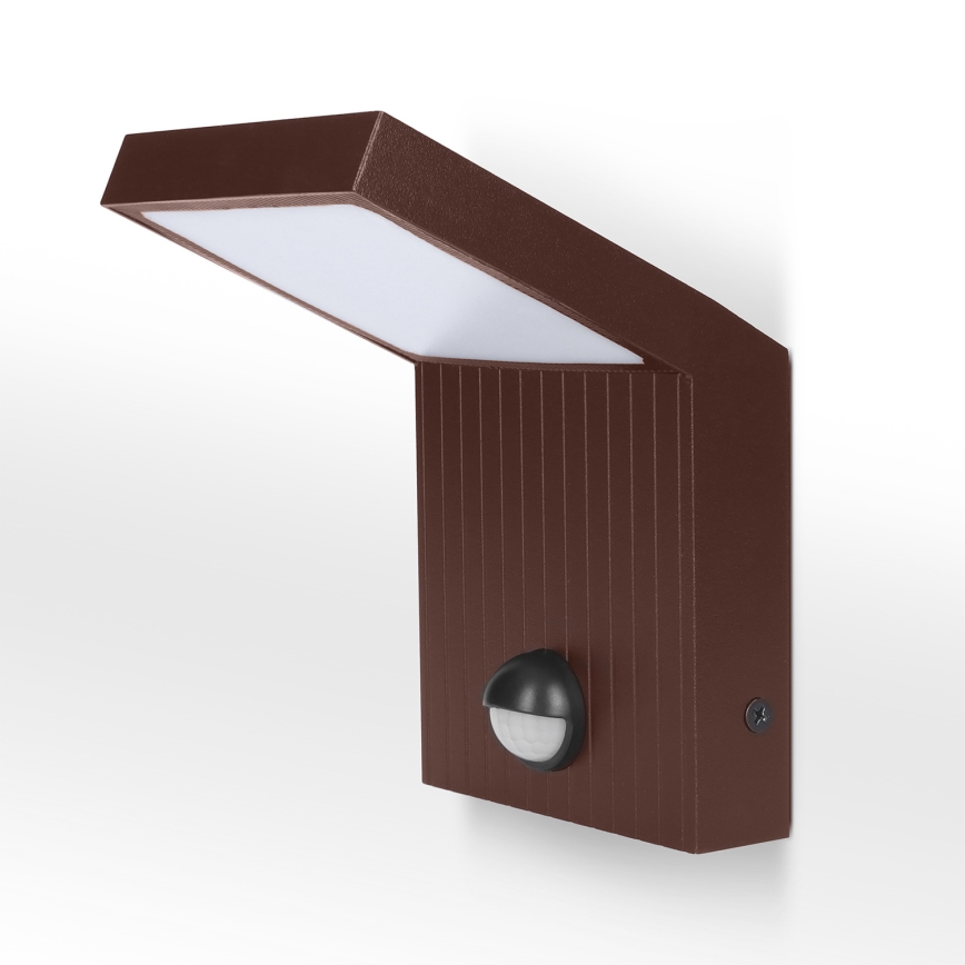 Brilagi - Zunanja LED stenska svetilka RIANO s senzorjem LED/8W/230V, rjava, IP65