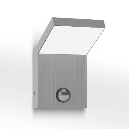 Brilagi - LED zunanja stenska svetilka s senzorjem RIANO LED/8W/230V srebrna IP65