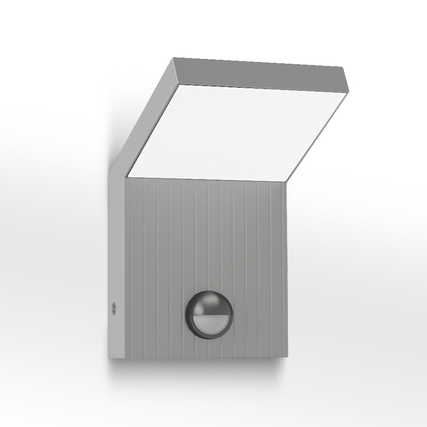 Brilagi - LED zunanja stenska svetilka s senzorjem RIANO LED/8W/230V srebrna IP65