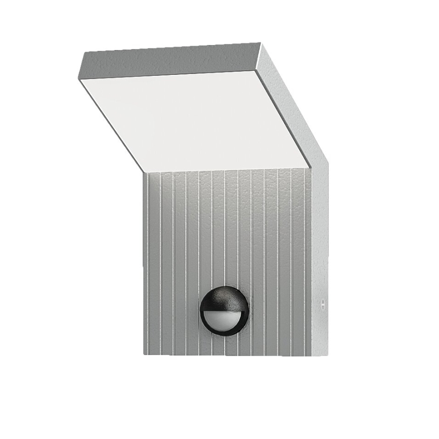 Brilagi - LED zunanja stenska svetilka s senzorjem RIANO LED/8W/230V srebrna IP65