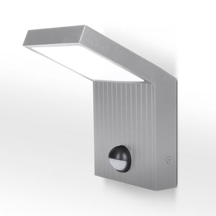 Brilagi - LED zunanja stenska svetilka s senzorjem RIANO LED/8W/230V srebrna IP65