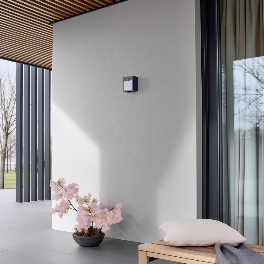 Brilagi - LED Zunanja stenska svetilka s senzorjem TERNI LED/12W/230V antracit IP44