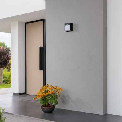 Brilagi - LED Zunanja stenska svetilka s senzorjem TERNI LED/12W/230V črna IP44