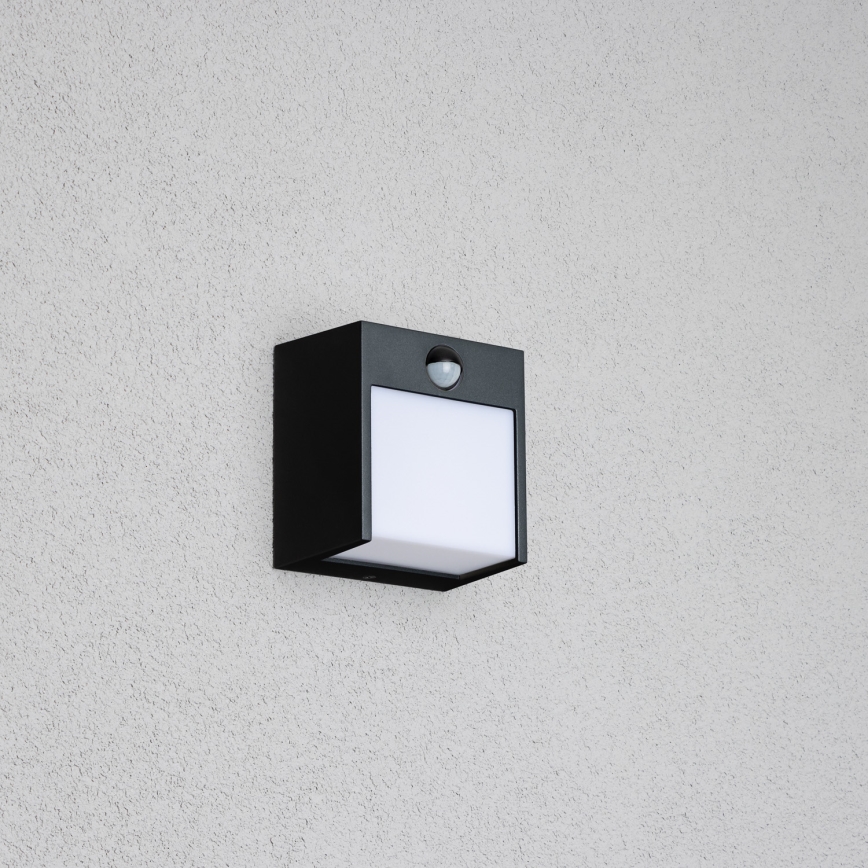 Brilagi - LED Zunanja stenska svetilka s senzorjem TERNI LED/12W/230V črna IP44