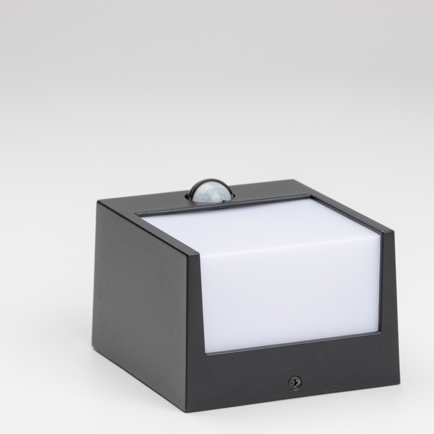 Brilagi - LED Zunanja stenska svetilka s senzorjem TERNI LED/12W/230V črna IP44