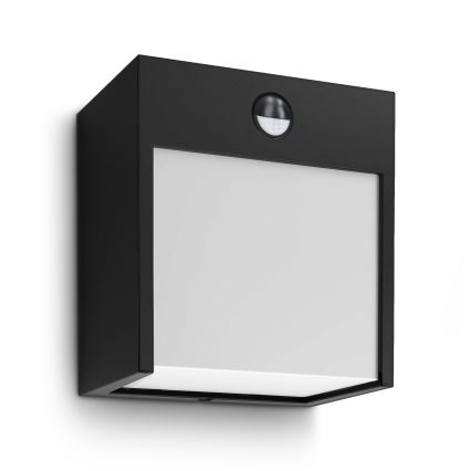 Brilagi - LED Zunanja stenska svetilka s senzorjem TERNI LED/12W/230V črna IP44