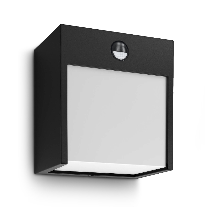Brilagi - LED Zunanja stenska svetilka s senzorjem TERNI LED/12W/230V črna IP44