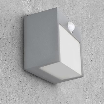 Brilagi - LED Zunanja stenska svetilka s senzorjem TERNI LED/12W/230V siva IP44