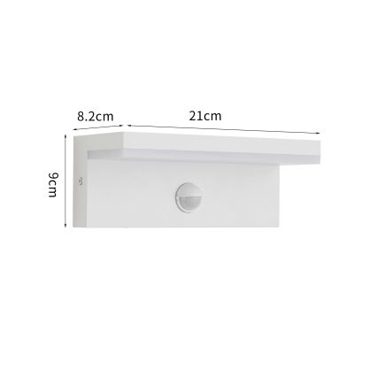 Brilagi - LED zunanja stenska svetilka s senzorjem TESSI LED/10W/230V bela IP54