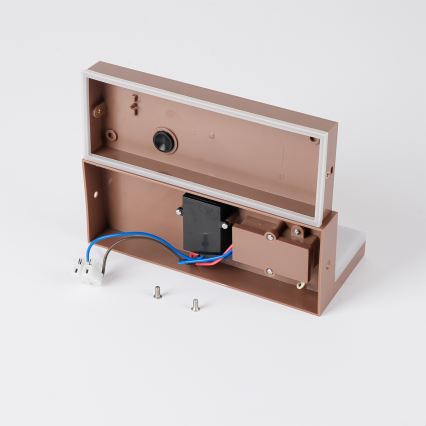 Brilagi - LED zunanja stenska svetilka s senzorjem TESSI LED/10W/230V rjava IP54