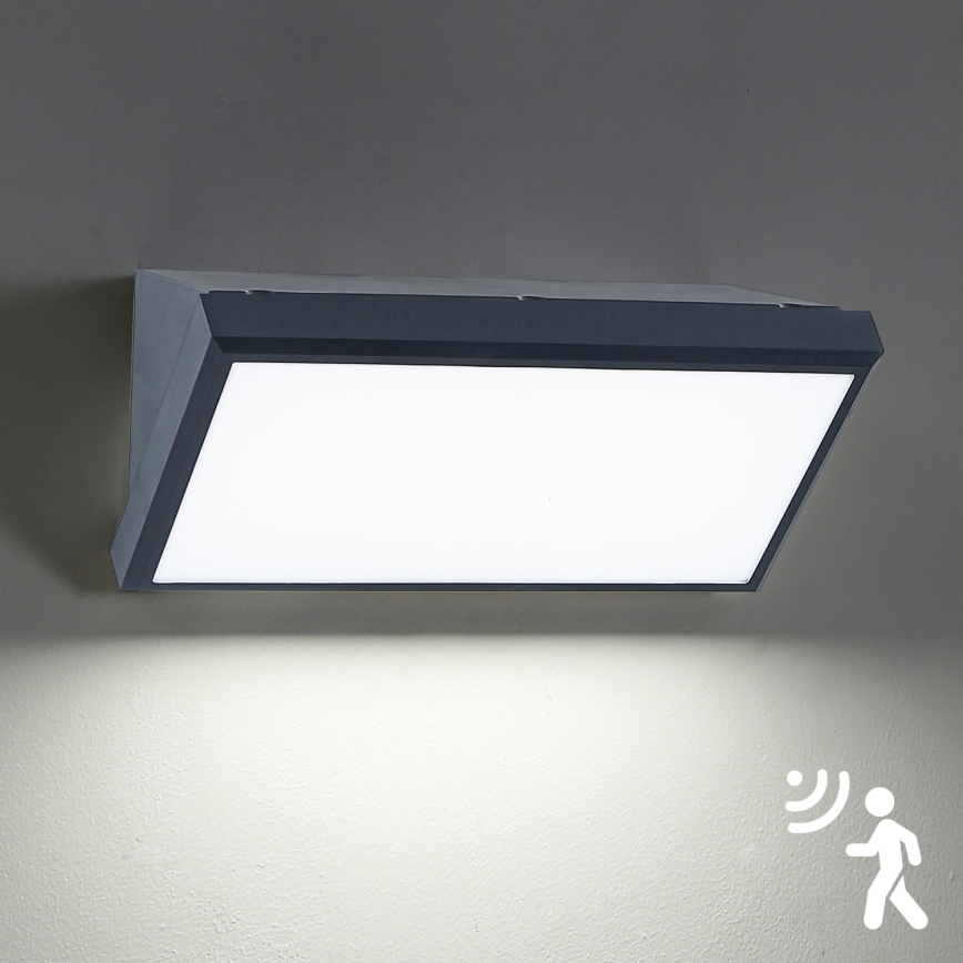 Brilagi - LED Zunanja stenska svetilka s senzorjem TRIANGLE LED/20W/230V antracit IP65
