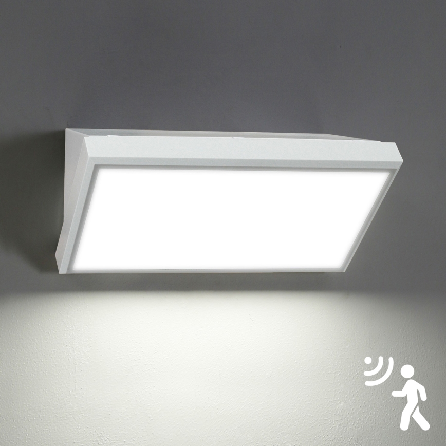 Brilagi - LED Zunanja stenska svetilka s senzorjem TRIANGLE LED/20W/230V bela IP65