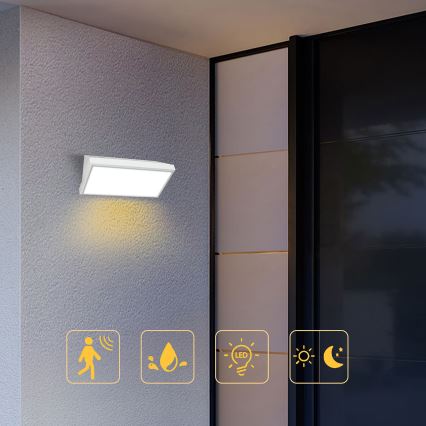 Brilagi - LED Zunanja stenska svetilka s senzorjem TRIANGLE LED/20W/230V bela IP65