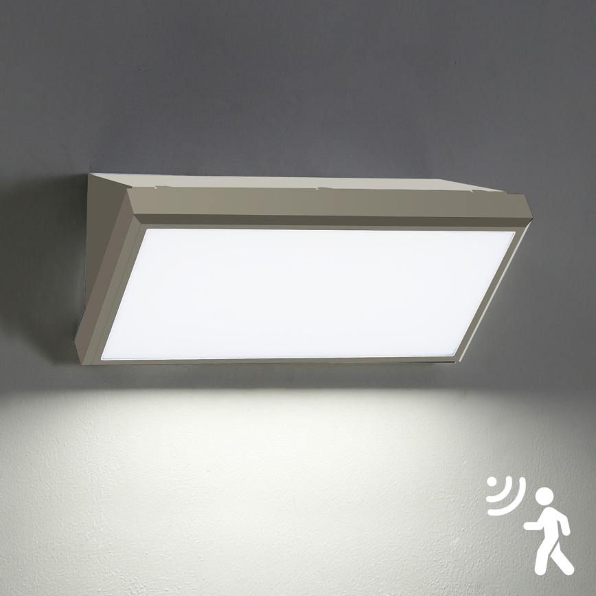 Brilagi - LED Zunanja stenska svetilka s senzorjem TRIANGLE LED/20W/230V siva IP65