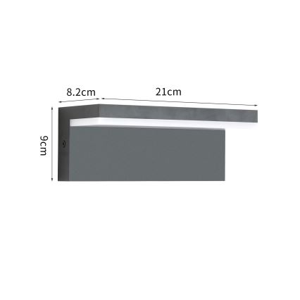 Brilagi - LED zunanja stenska svetilka TESSI LED/10W/230V antracit IP54