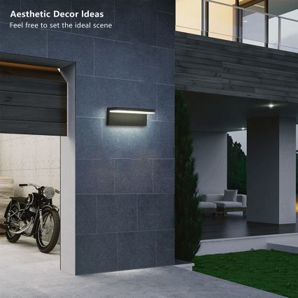 Brilagi - LED zunanja stenska svetilka TESSI LED/10W/230V črna IP54