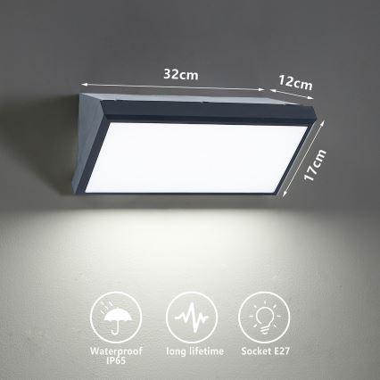 Brilagi - LED zatemnjivo zunanje stensko svetilo TRIANGLE 1xE27/6W/230V 2700-6500K IP65 antracit