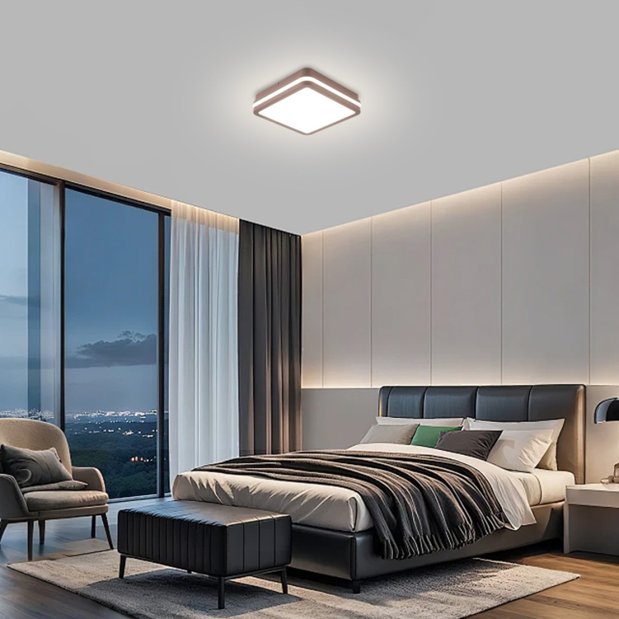 Brilagi - LED zunanje stropno svetilo BENE LED/18W/230V 21,5x21,5 cm rjava IP54