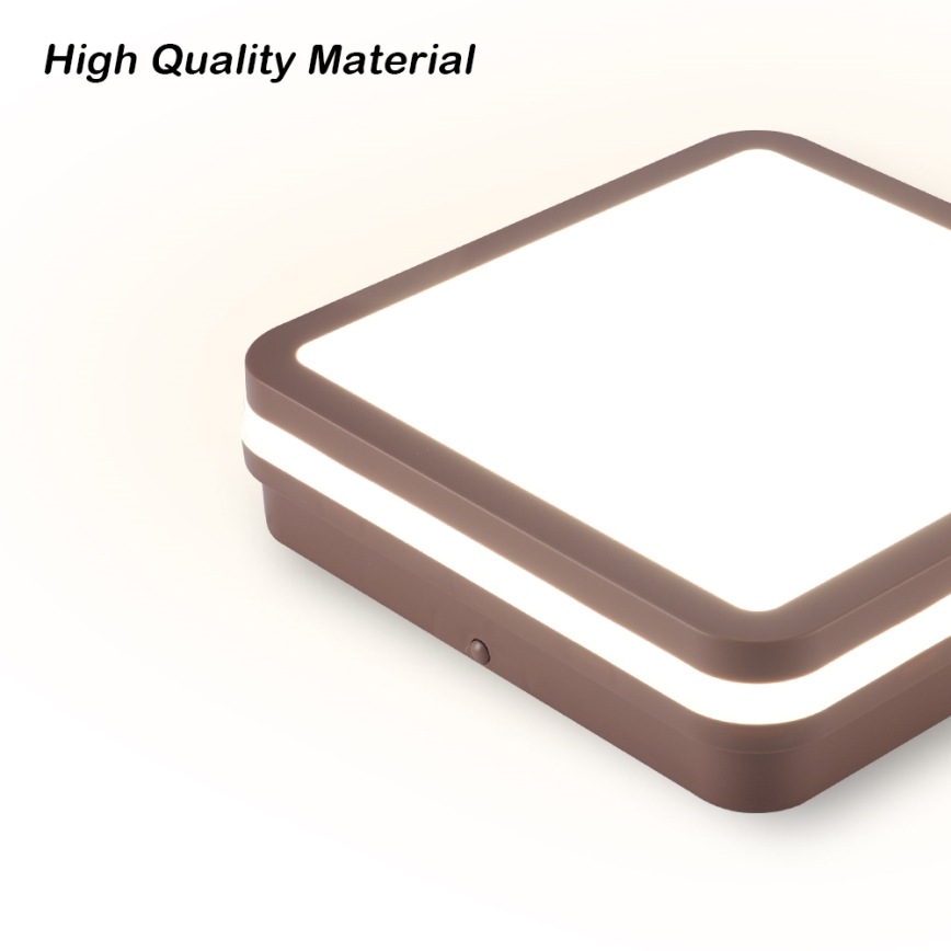 Brilagi - LED zunanje stropno svetilo BENE LED/18W/230V 21,5x21,5 cm rjava IP54