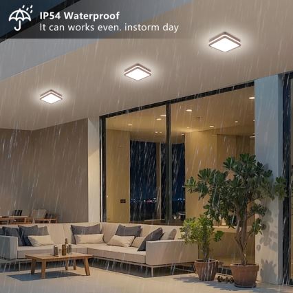 Brilagi - LED zunanje stropno svetilo BENE LED/18W/230V 21,5x21,5 cm rjava IP54