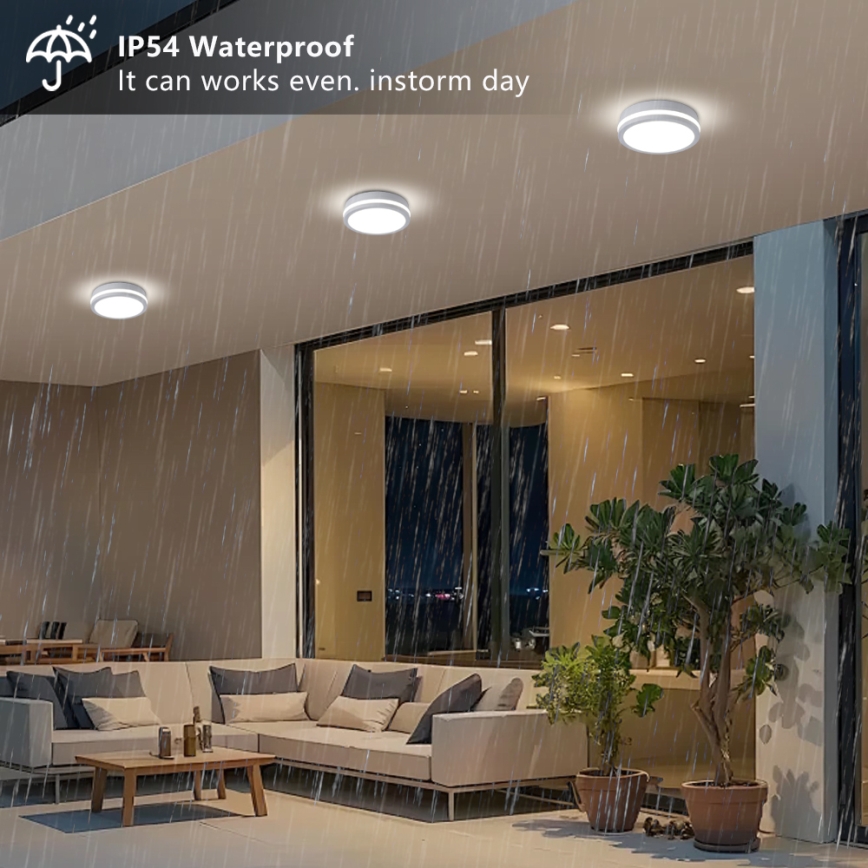 Brilagi - LED zunanja stropna svetilka BENE LED/18W/230V, premer 21,5 cm, bela, IP54