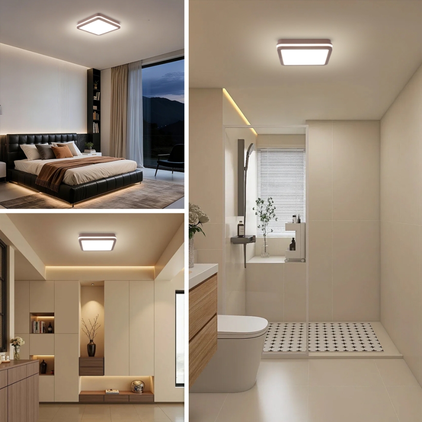 Brilagi - LED zunanja stropna svetilka BENE LED/24W/230V 26x26 cm rjava IP54