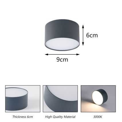 BRILAGI - LED zunanja stropna svetilka FORIS LED/9W/230V premer 9 cm antracitna IP44